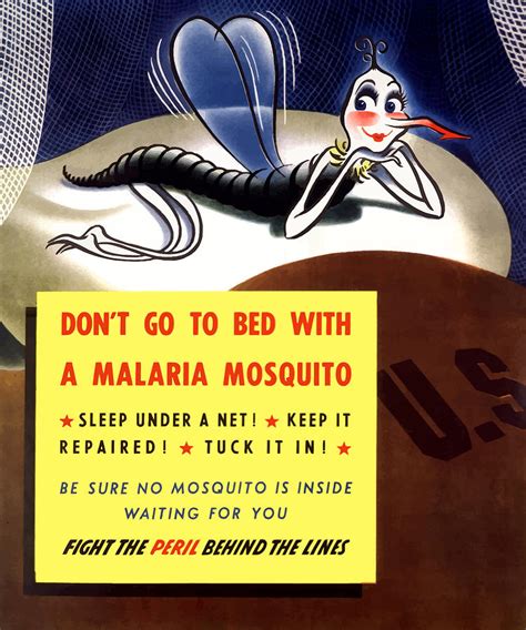 World War II Propaganda PosterDont Go To Bed With A Malaria Mosquito