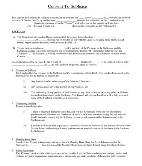 Free 10 Landlord Consent Forms In Pdf Ms Word