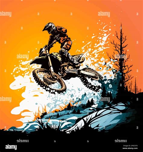 motocross snow nature dirt background illustration v10 Stock Photo - Alamy