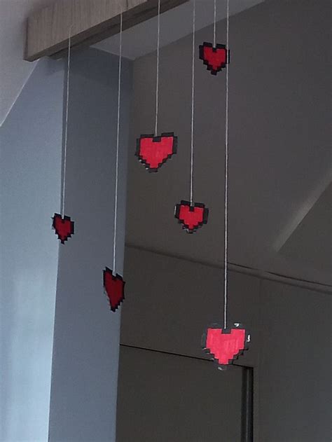 Some Red Hearts Are Hanging From The Ceiling