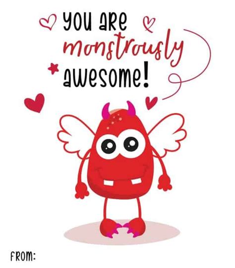 Monster Printable Valentine Cards » Homemade Heather