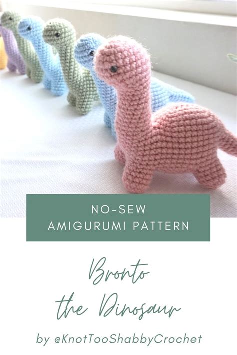 Pattern No Sew Amigurumi Crochet Pattern Bronto The Dinosaur Plush