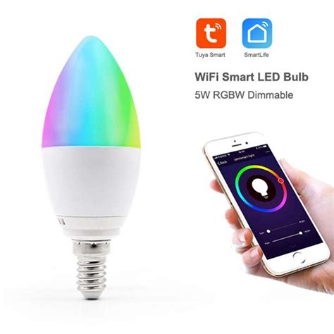 Tuya Smart Led Birne E Kerzenlicht W Smart Wifi Rgbcw