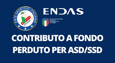 Contributo A Fondo Perduto Per ASD SSD Al Via Le Richieste ENDAS