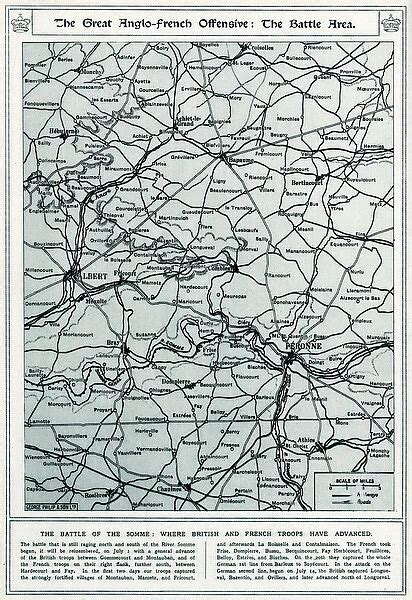 Battle of the Somme map 1916 available as Framed Prints, Photos, Wall ...