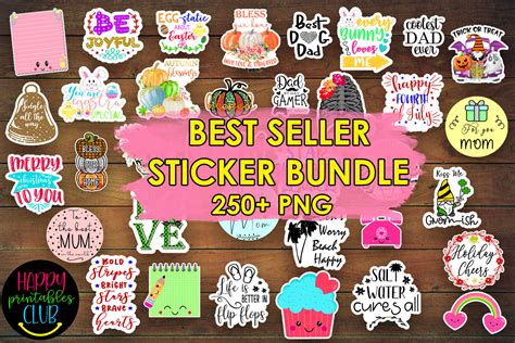 Best Seller Stickers Bundle Printable Graphic By Happy Printables Club