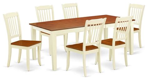 East West Furniture Quincy Piece Wood Dining Set With Slatted Chairs