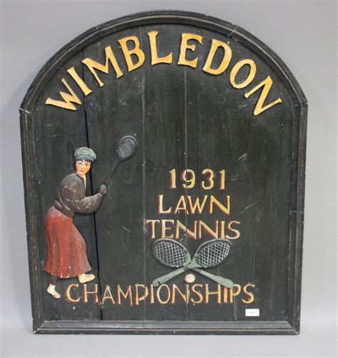 A Late Th Century Reproduction Advertising Sign For Wimbledon