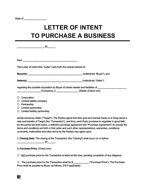 Free Letter Of Intent Template Fill Out And Save Online Download And Print