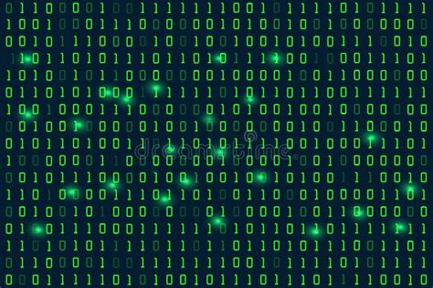 Abstract Technology Binary Code Background Digital Binary Data And