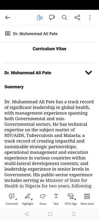 Coordinating Minister Of Health Dr Muhammad Ali Pate Profile