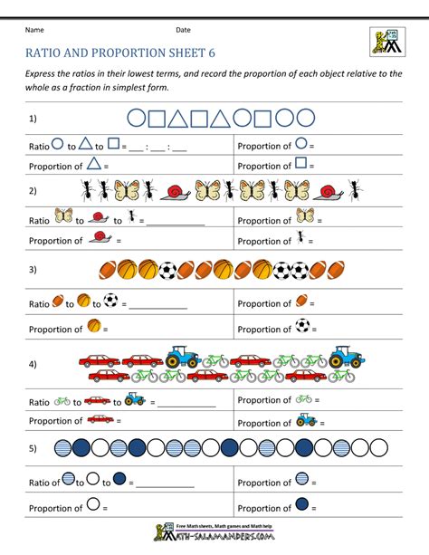 Ratios And Proportions Worksheet