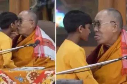 Video viral el Dalai Lama besó a un niño en la boca y le pidió que le