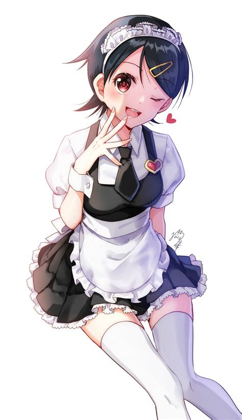 Safebooru 1girl D Alternate Costume Apron Bangs Black Dress Black Hair Black Neckwear Breasts