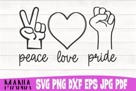 Peace Love Pride Svg Cut File Design Graphic By Silhouettemania