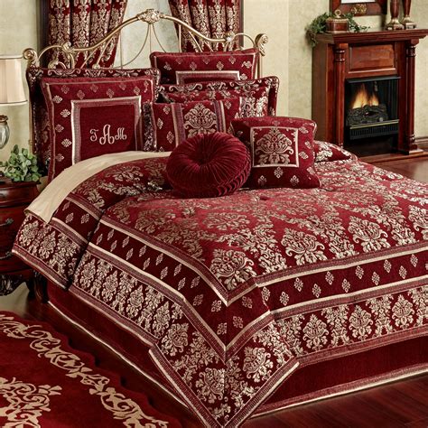 Dynasty Damask Merlot Comforter Bedding