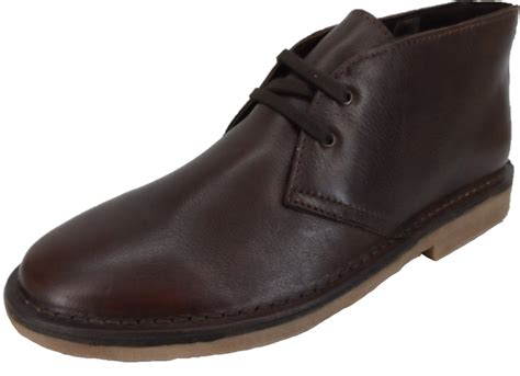 Hush Puppies Mens Brown 2 Eyelet Leather Desert Boots Mazeys Uk
