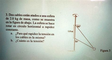 Solved Dos Cables Est N Atados A Una Esfera De Kg De Masa Como