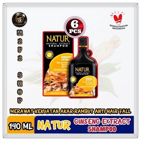 Jual Shampoo Natur Natural Extract Ginseng 140 Ml Kemasan 6 Pcs