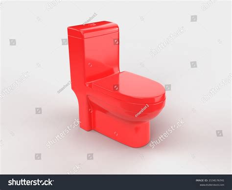 Red Toilet Bowl White Isolated Background Stock Illustration 2134176741 | Shutterstock