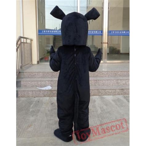 Cosplay Cartoon Animal Plush Black Dog Mascot Costume