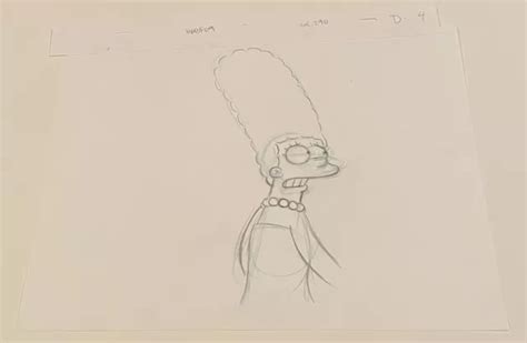 Simpsons Original Production Animation Sketch Drawing Cel Marge Rare Eur 5591 Picclick Fr