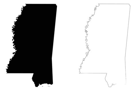 Vector Eps Of Mississippi State Maps White Background With Isolated