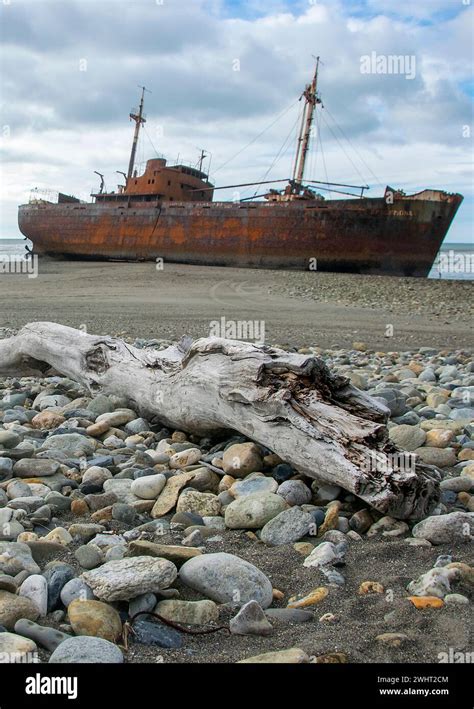 Aground Ship At Cabo San Pablo Beach Argentina Stock Photo Alamy