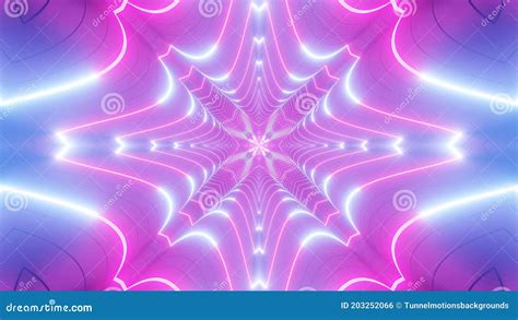 Colorchanging Abstract Pink and Blue Neon Tunnel 3d Illustration ...