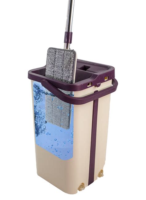 Small Self Cleaning Self Drying Premium Flat Mop And Bucket System With 1 Reusab 1995