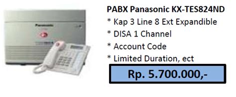 PABX Panasonic KX TES824ND Kap 3 Line 8 Ext LinSTel Co Id