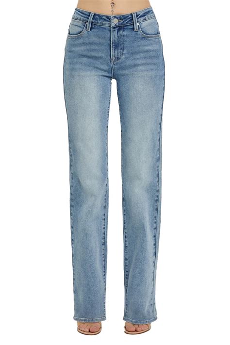 Risen Jeans Mid Rise Long Straight Jeans Rdp5509