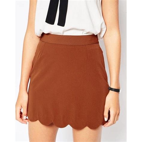 Asos A Line Mini Skirt With Scallop Hem 40 Liked On Polyvore