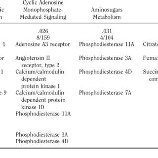 Significant Canonical Pathways And Differentially Expressed Probe Sets