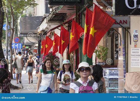 Vietnamese Flags Editorial Stock Image Image Of Street 71907064