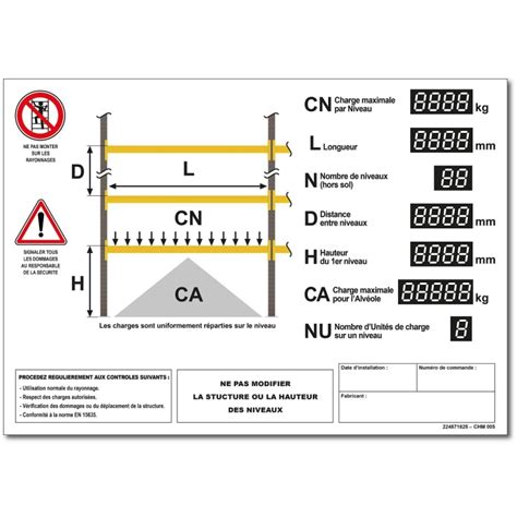 Plaques De Charge Palettier Marquer Storacon