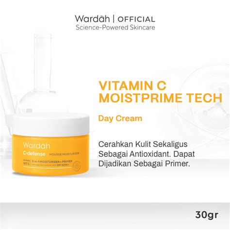 Jual Wardah C Defense Mousse Moisturizer G Pelembab Primer Dan