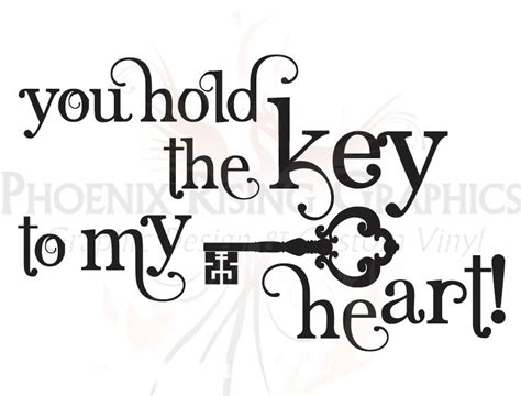 Key To My Heart Quote Vinyl Decal 11x675