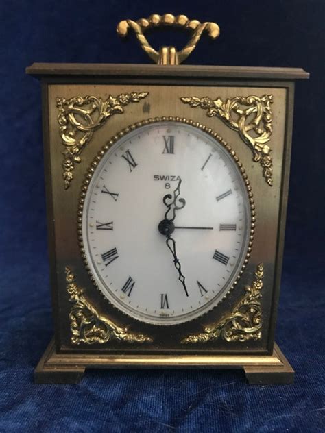 Swiza 8 Day Clock Vintage Swiss Alarm Clock In Excellent Etsy