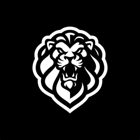 Lion Head Line Art Oder Silhouette Logo Design Lion Face Vector