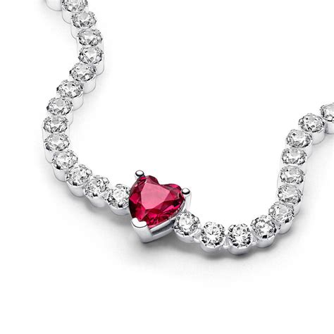 Pandora Red Sparkling Heart Tennis Bracelet 20 Cm 79 Inches