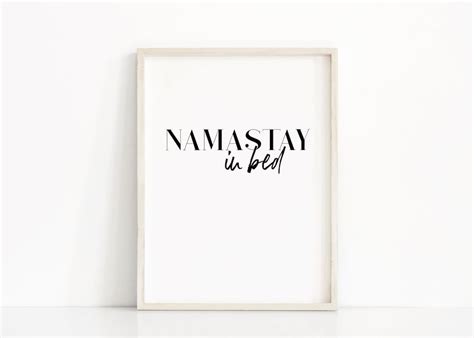 Namastay In Bed Printable Wall Art Namaste Print Bedroom Decor