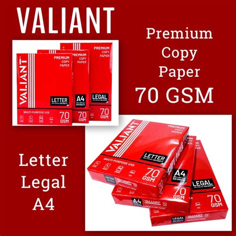 Valiant Copy Paper Gsm Premium Multipurpose Paper Sheets Letter