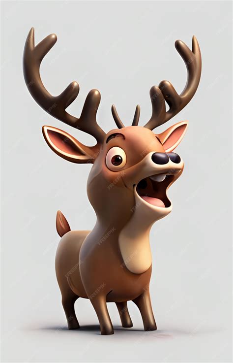 Premium AI Image | A cartoon character of a reindeer with antlers and a ...