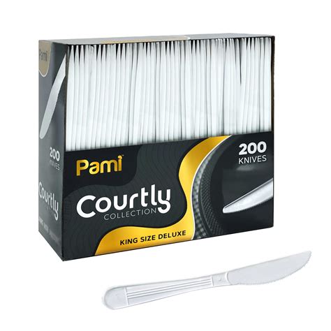 Pami Heavy Weight Disposable Plastic Knives Pack Deluxe White