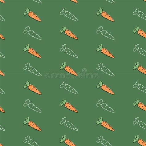 Cartoon Carrot Seamless Pattern Vector Illustration Stock Vector