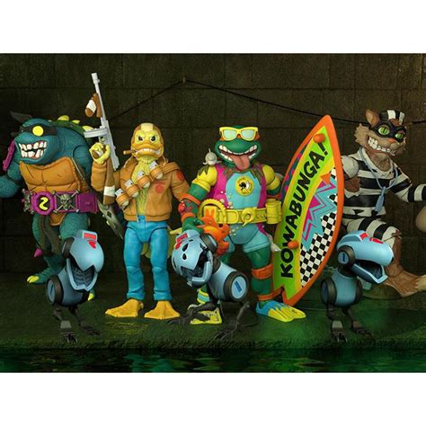 SUPER7 Teenage Mutant Ninja Turtles Wave 6 Mousetrap Skate Mike Prison Cat Ace Duck Bad Turtle ...