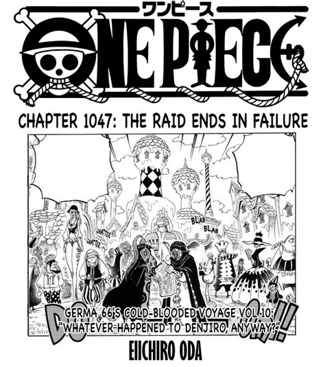 Latest Spoilers For One Piece Chapter 1047 Raw Scans Leaks