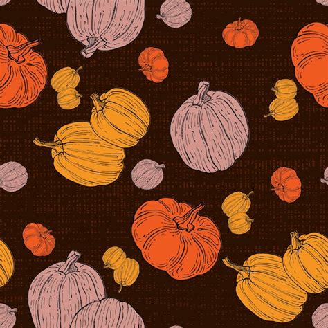 Premium Vector Seamless Pattern With Pumpkins Halloween