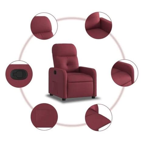 GXU Fauteuil Inclinable Rouge Bordeaux Tissu A374200 84530 Cdiscount